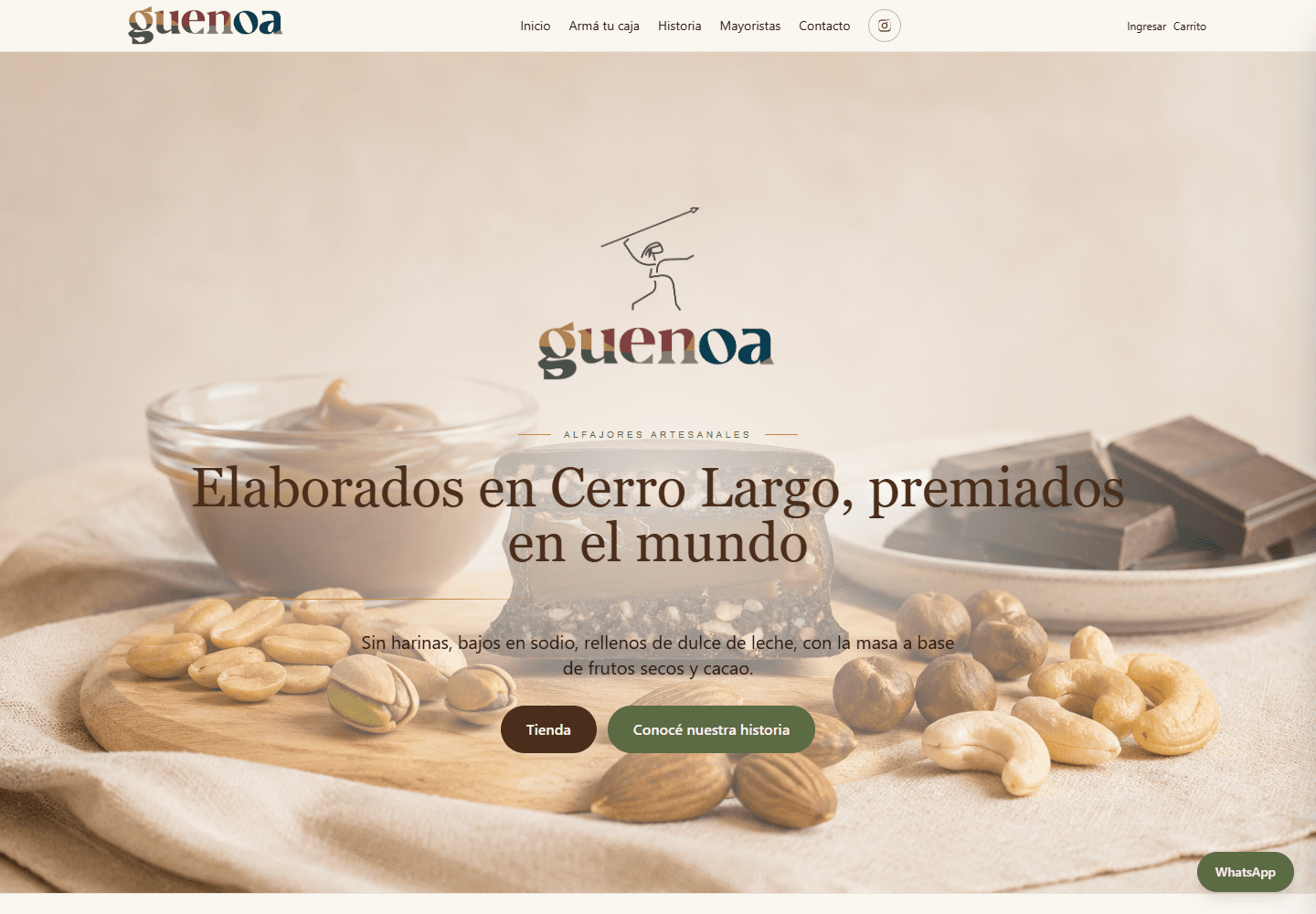 Captura real del sitio de Guenoa